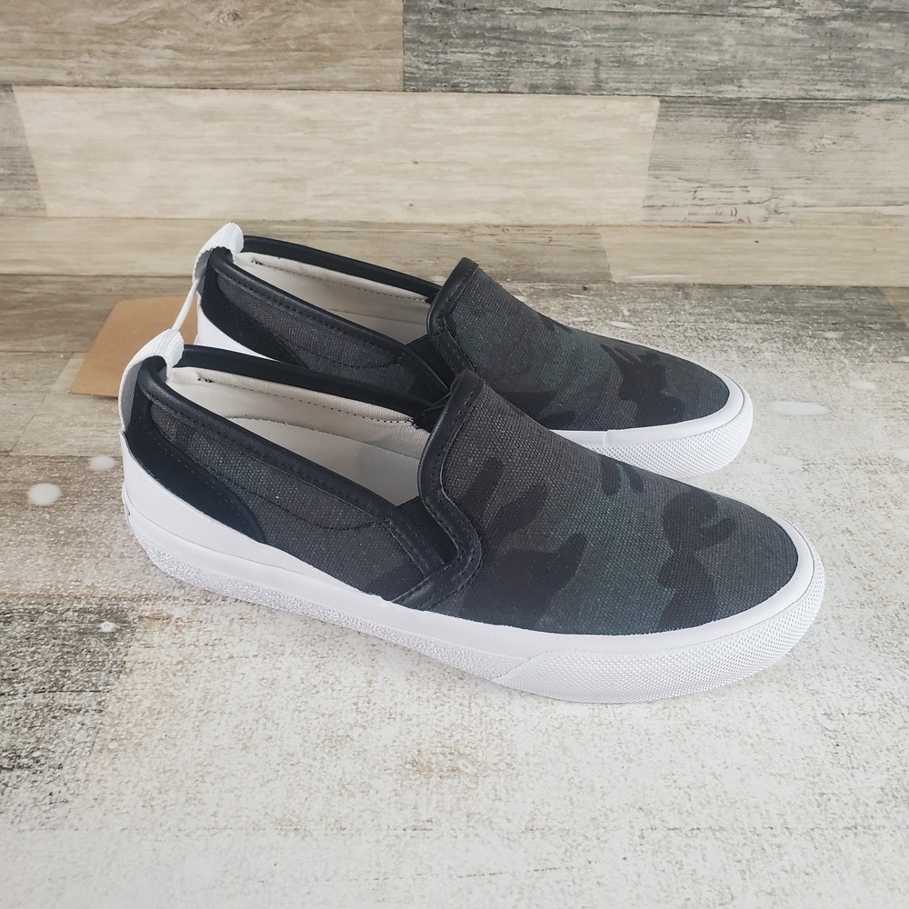 Official Program STU-80 Womens Shoes Sz 5 Camo Black White Canvas Slip-On Casual